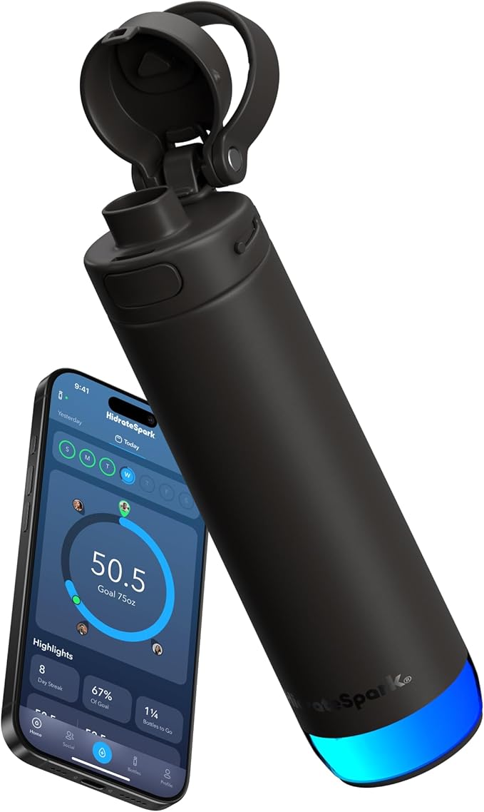 Hidrate Spark PRO 2 – Smart Hydration Bottle with Drink Reminders & Water Tracking, 21oz Stainless Steel – Syncs with Appl...