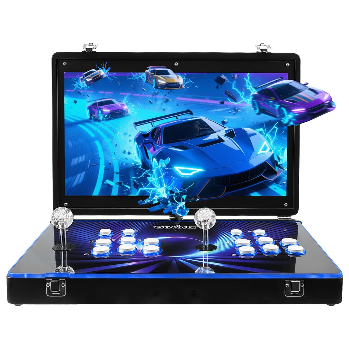 3D Arcade Machine - 36,000+ Retro Games with 50+ Emulators Equip & WiFi-Expandable, 22 inch 4K HDMI Output, Plug & Play Foldable Retro Gaming Console for Family Fun