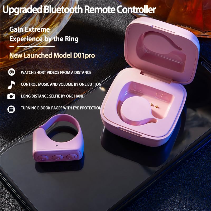 Remote Control Page Turner For Kindle App, Ebook Reading, Bluetooth Wireless Remote Ring For Video Recording & Spotify Music App