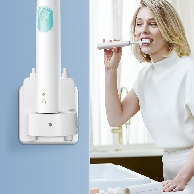 Electric Toothbrush Charger for AquaSonic Electric Toothbrush, Wireless Wall Charger for AquaSonic Black Series/AquaSonic Vibe Series Toothbrush, Save Space/Waterproof/Portable (White)