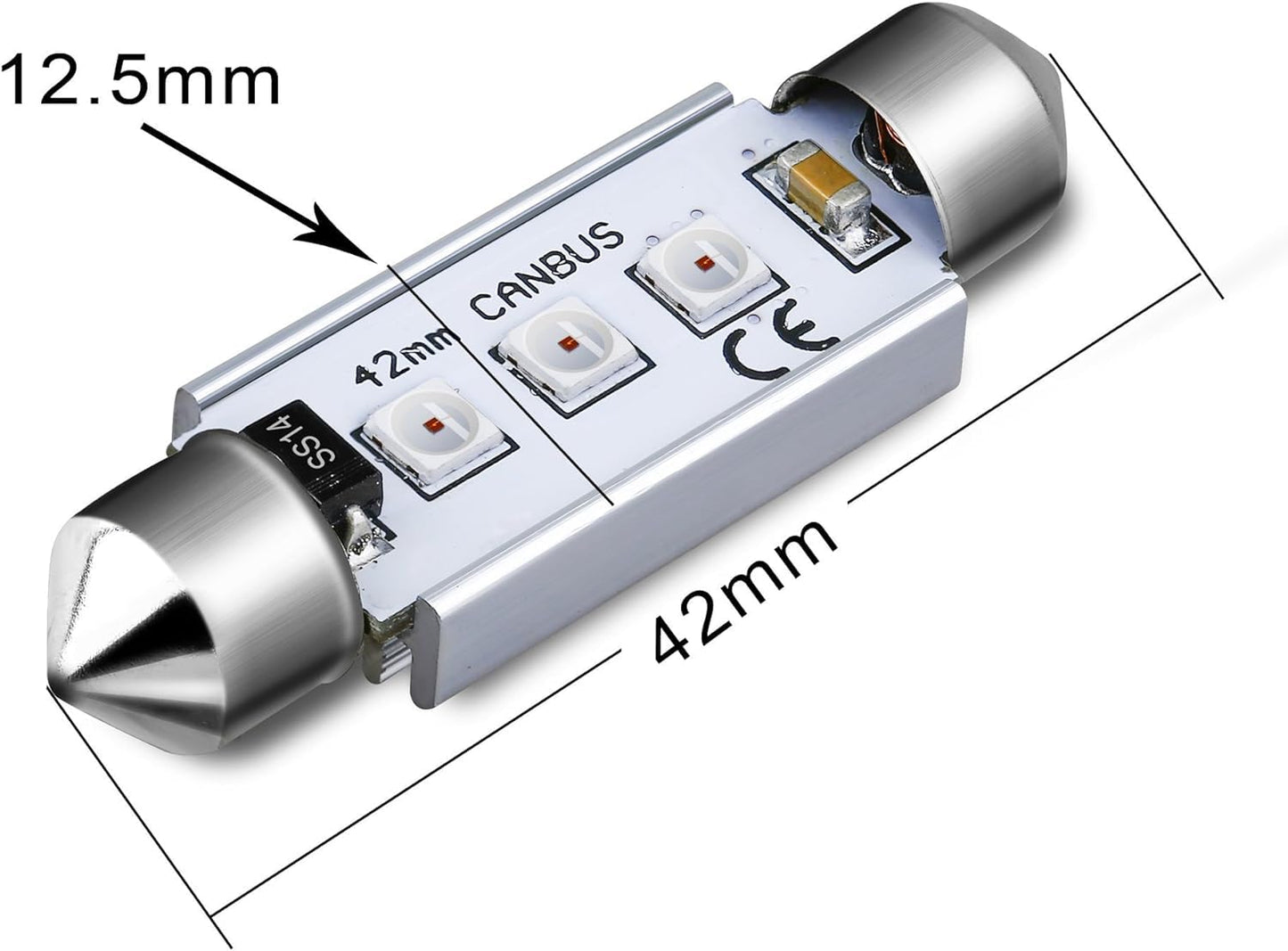 Alla Lighting 41Mm/42Mm 578 211-2 212-2 Led Festoon Bulbs  8000K Ice Blue Interior Dome  Map  Trunk  Step Courtesy Lights Lamps