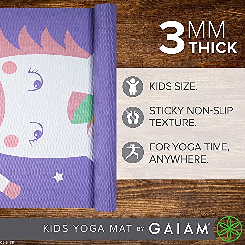 Gaiam Kids Yoga Mat Exercise Mat, Yoga for Kids with Fun Prints - Playtime for Babies, Active & Calm Toddlers and Young Ch...