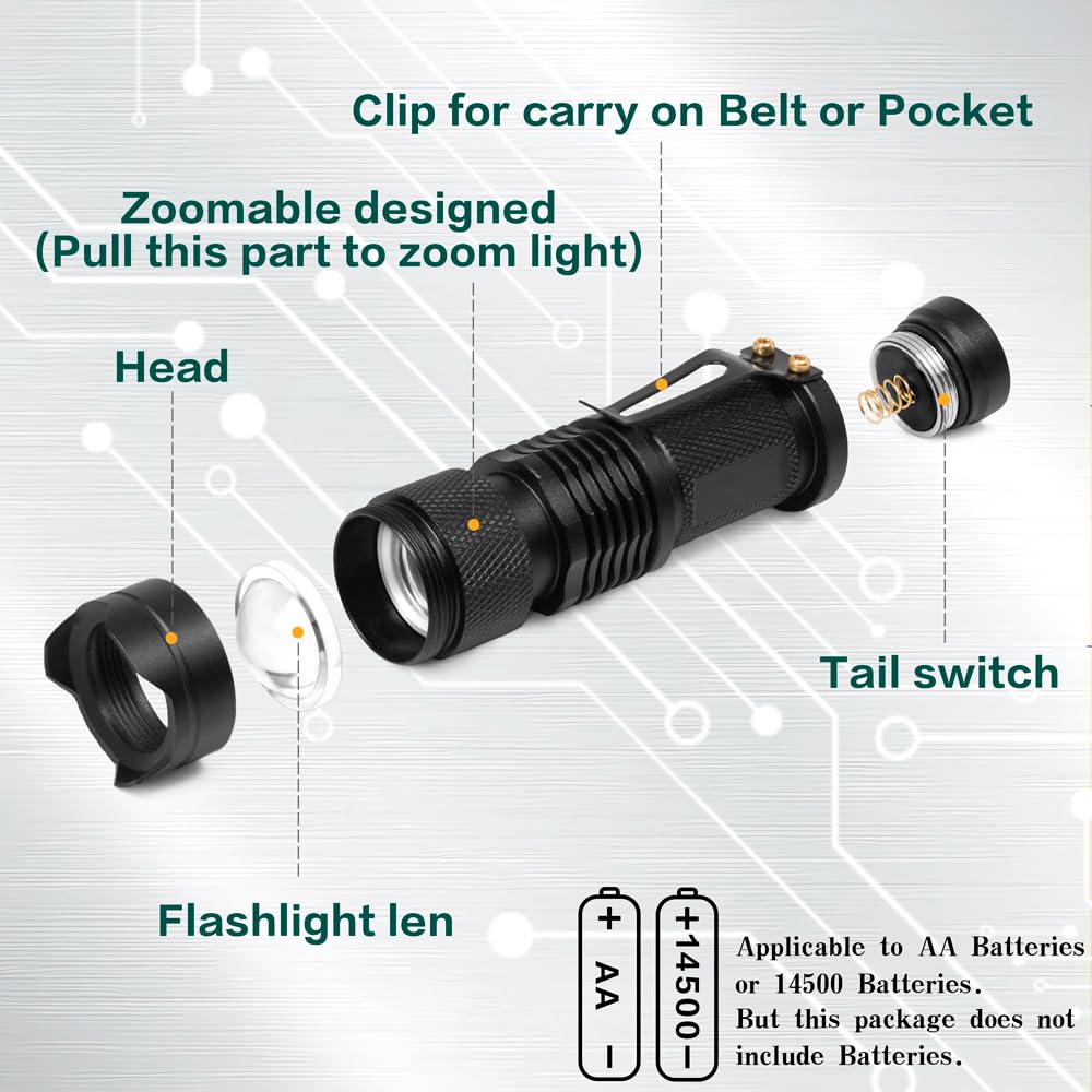 Raysoar 4 Pack Red Light Flashlight - 3 Modes, Aluminum, Ideal For Astronomy & Outdoor Activities, Sk68-Red Model