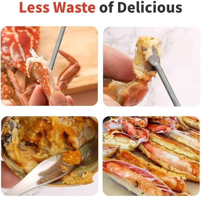 2PCS Crab Crackers and Tools Multifunctional Crab Leg Crackers Efficient Lobster Crackers Sturdy Seafood Crackers and Tools Portable Lobster Crackers and Picks Set Crab Claw Crackers