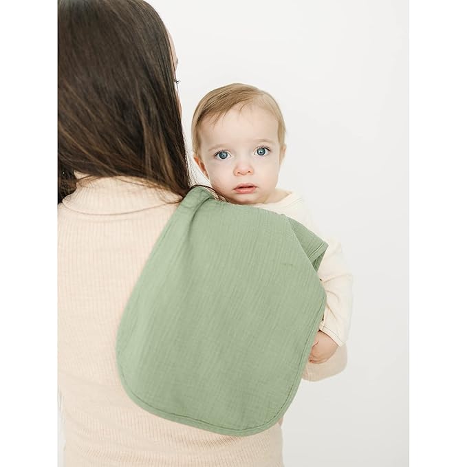 Konssy Muslin Baby Burp Cloths Sets for Unisex- 6 Pack Large 100% Cotton Burping Clothes for Newborn, Baby Girls and Boys