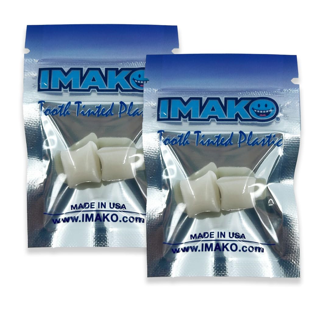Imako Tooth Tinted Plastic - Natural Color - Temporary Tooth - 2 Pack - Made in USA