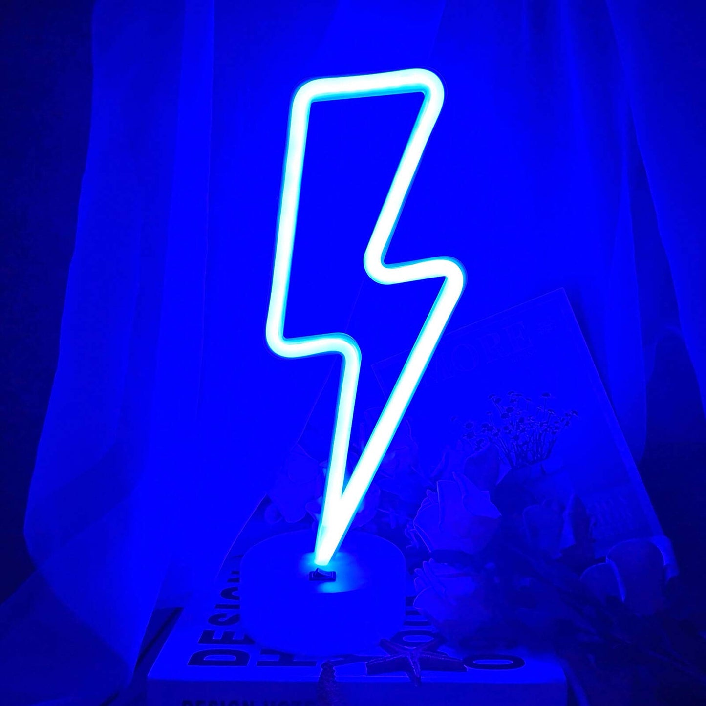 Vifulin Lightning Bolt Neon Sign - Led Room Decor For Teens, Usb/Battery, Blue, Model Qdjznhd.Z003B