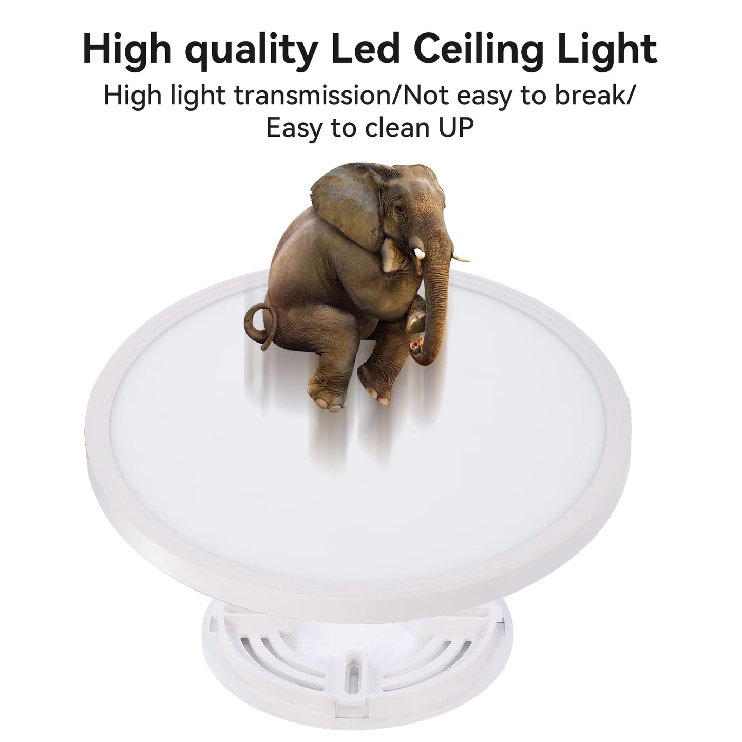 Superyofo 2800Lm Led Ceiling Light Fixture, 9 Inch Black, 24W, Day White 6000K, Slim Design, 250W Equivalent, 6-Pack