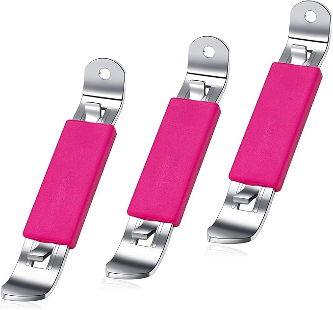 3 Pieces Magnetic Bottle Openers Can Opener Classic Beer Opener Stainless Steel Small Bottle Opener Can Tapper with Magnet for Camping and Traveling HANCELANT (Fuchsia)