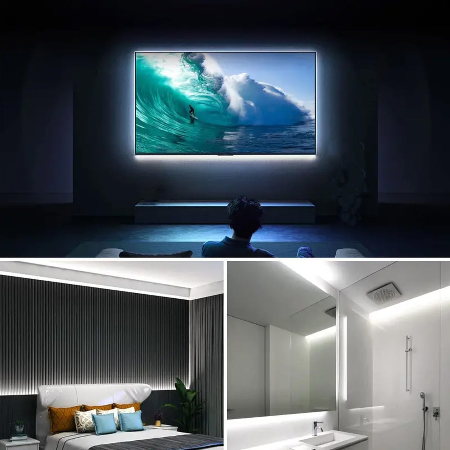 Zslaifu 24V Cob Led Strip  Led Strip For Bedroom  Touch Dimmable Led Strips  White Led Light Strip  Cob Flexible Light For Bedroom Cabinet Vanity Mirror Diy Lighting
