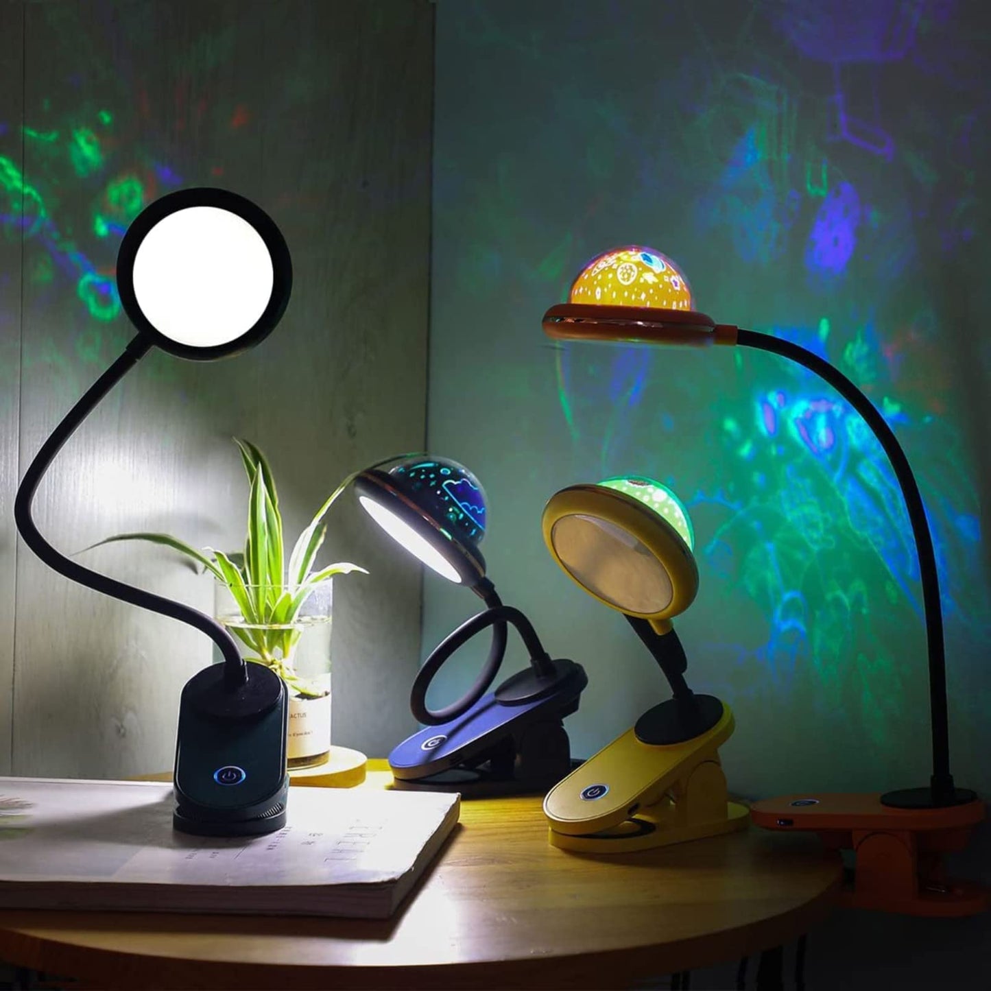 GOYOJO LED Folding Book Light, 2W Dimmable, USB Rechargeable, Touch Control, Cool White, Yellow