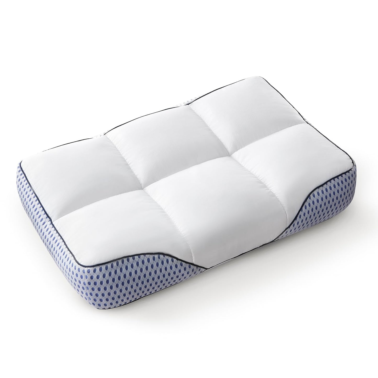 Glaciman Shredded Memory Foam Pillow for Side & Back Sleepers - Ergonomic Pillow with Breathable Cooling Mesh Gusset, Queen (15"x25"x4"), Pack of 1