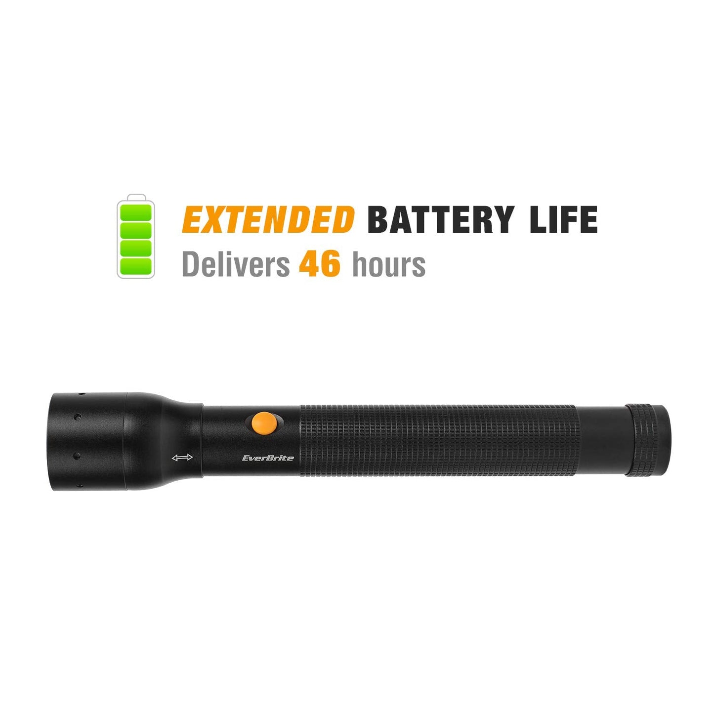 EverBrite Tactical Flashlight, 900 Lumen, Zoomable, 3 Light Modes, Aluminum, Black, Model E011115