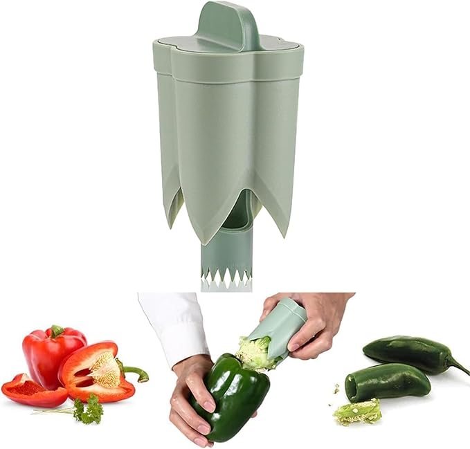 2025 New Bell Pepper Corer and Deseeder,2 in 1 Fruit Pepper Corer and Remover Tool for Kitchen Gadget. (1)