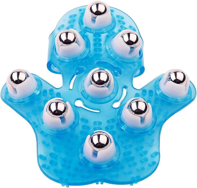 Boseen Handheld Massage Ball for Muscle Back Neck Joint Foot Shoulder Leg Pain Relief - Palm Shaped Massage Tool with Roll...
