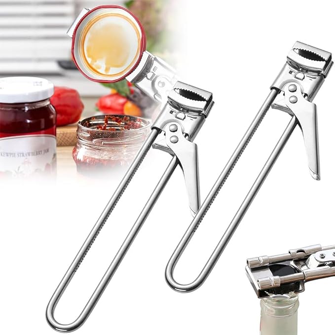 Jar Opener for Weak Hands, 2026 New Adjustable Stainless Steel Jar Opener, Upgrade Multifunctional Stainless Steel Can Opener, Jar Lid Gripper Bottle Opener Kitchen Accessories (2)