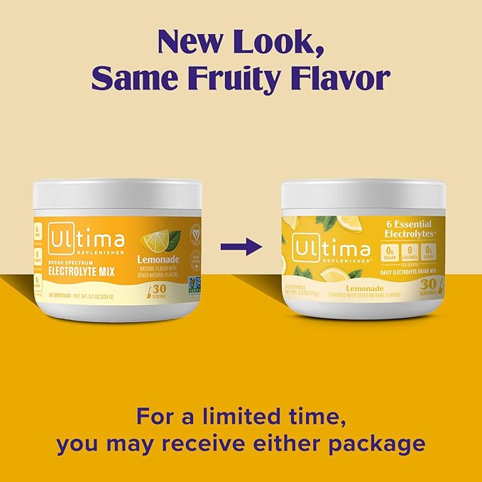 Ultima Replenisher Daily Electrolyte Powder Drink Mix – Sugar Free – Lemonade, 30 Servings – Hydration Powder with 6 Key Electrolytes and Trace Minerals – Keto Friendly, Vegan, Non-GMO