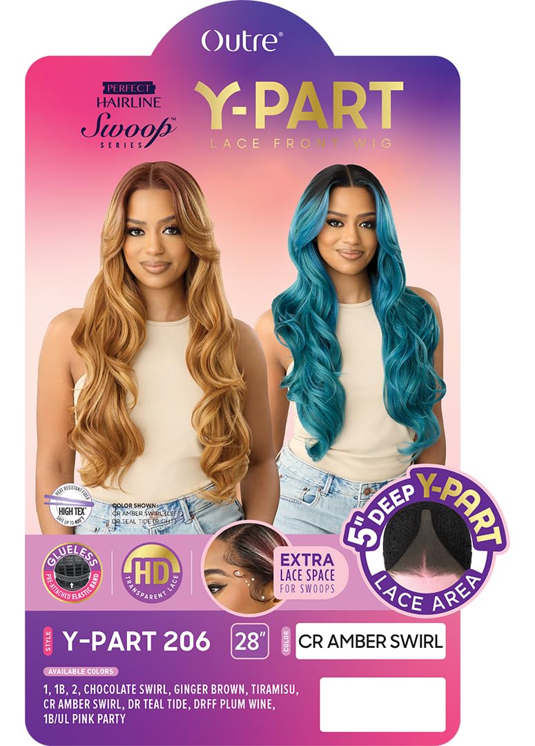 Outre Lace Front Wig - Perfect Hair Line - Swoop Series Y-Part 206 (1B/UL PINK PARTY)