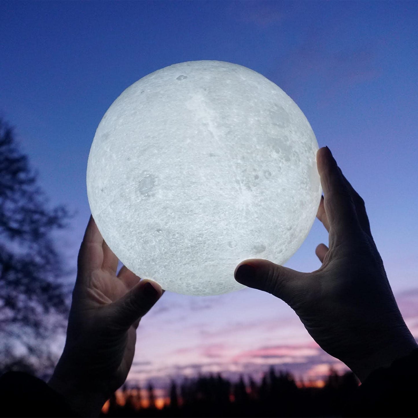 Himalayan Glow Moon Lamp - Dimmable LED Night Light, Remote & Touch Control, White, Model 858560002022