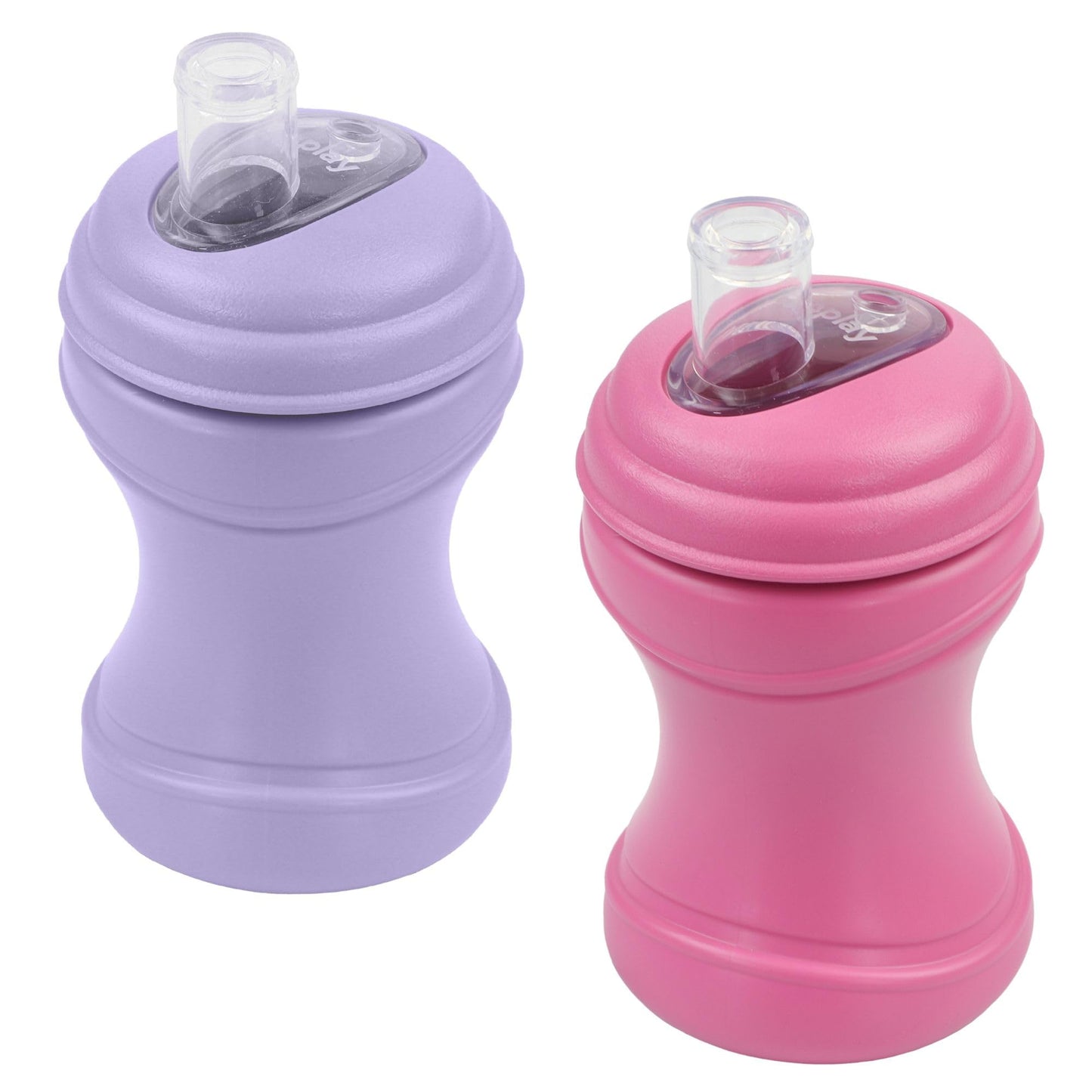 Re-Play 8oz Pack of 2 Transition Sippy Cups for Baby Toddler, Medical Grade Silicone Soft Spout & Travel Lid, Easy to Hold Hourglass Shape, Made in USA from Recycled Milk Jugs - Princess
