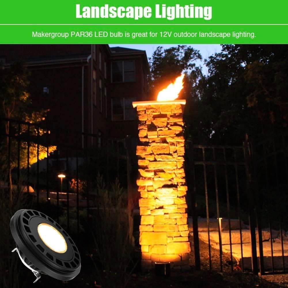 Makergroup Par36 Led Landscape Light Bulb 7W  12V Low Voltage Lighting  Waterproof Spotlight For Outdoor Yard Tree Light  In-Ground Well Light  Warm White 2700K-3000K
