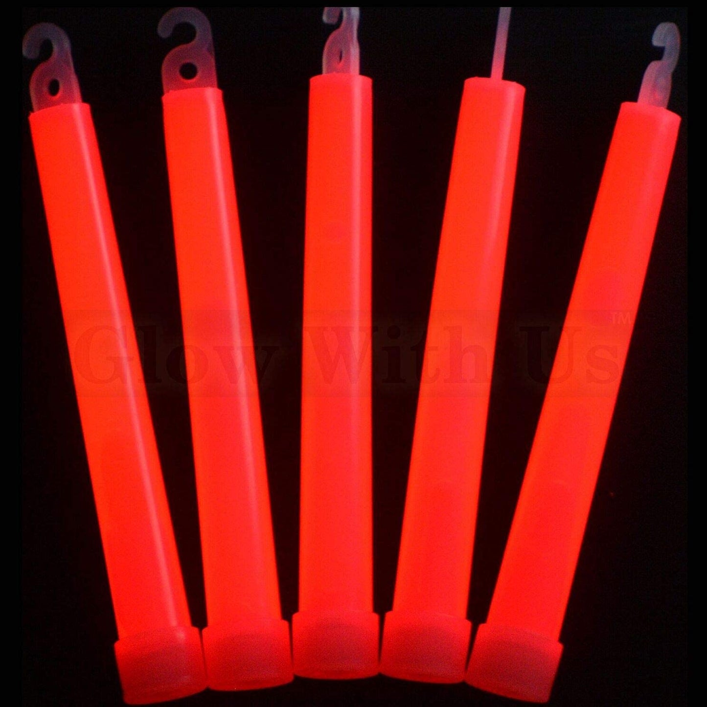 Glow With Us Glow Sticks Bulk, 1200 Industrial Grade Red Light Sticks, 6”, 12-14 Hours Glow Time, 3-Year Shelf Life