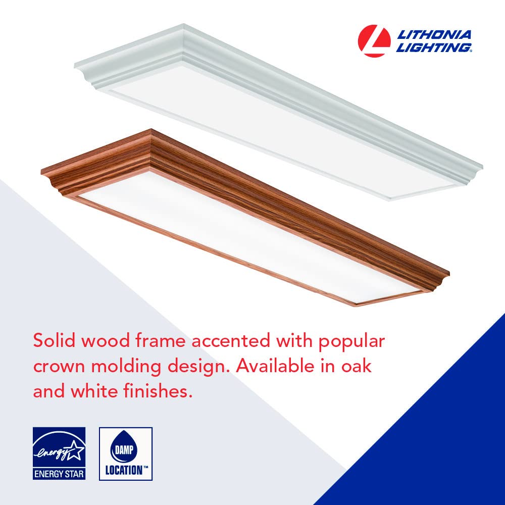 Lithonia Lighting Led Linear Flush Mount, 4-Foot, 2800 Lumens, 35W, 4000K, White, Damp Listed, Model Fmfl 30840 Caml