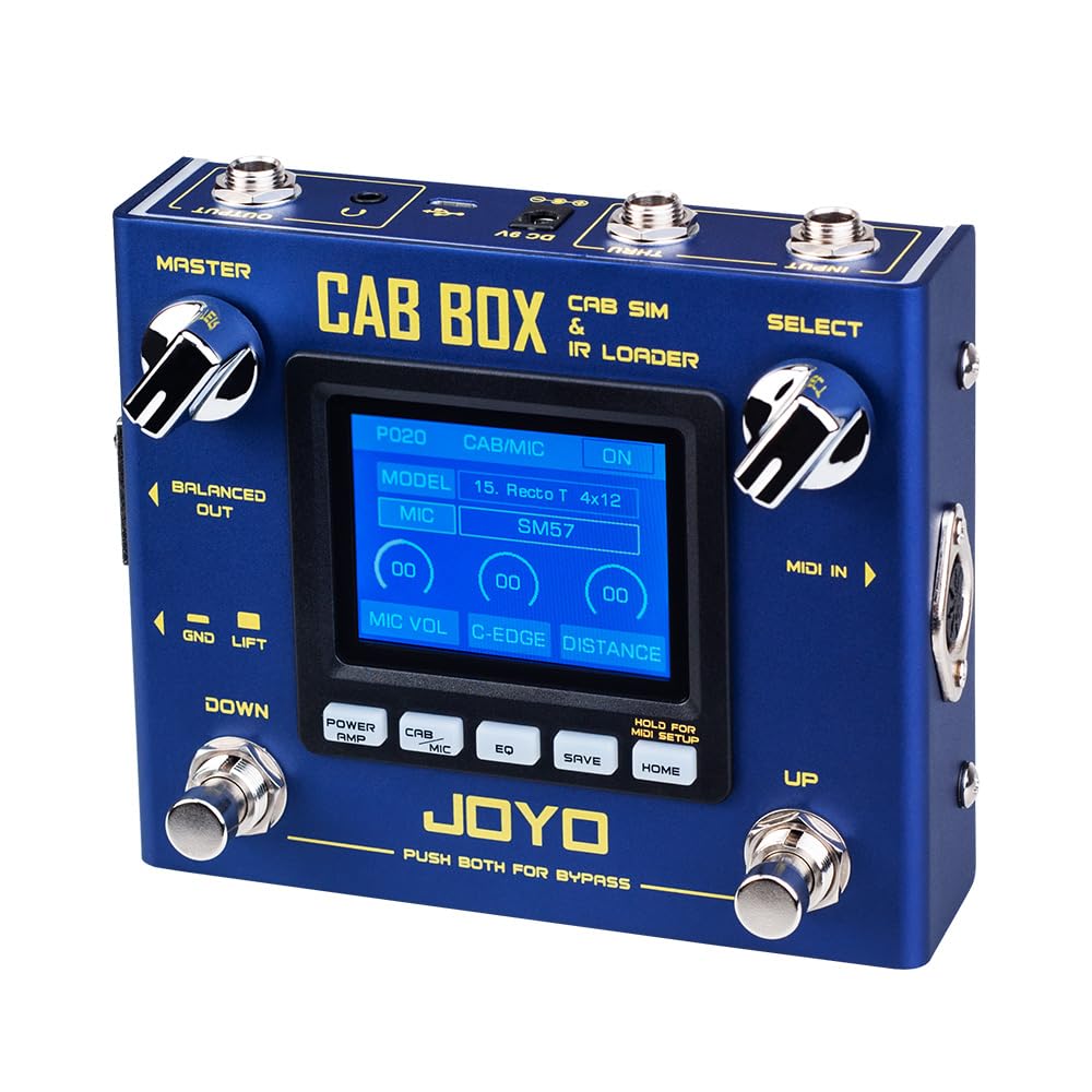 JOYO Cabinet Modeling and Power Amp Simulator Effect Pedal Supports Third Party IRs Loading for Electric Guitar & Bass (Cab-Box
