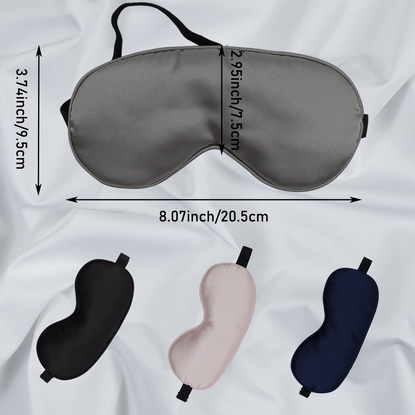 LERSVICVIL 4 Pack Eye Mask for Sleeping Silky Soft Satin Blindfold Adjustable Strap Night Eye Cover for Women Men