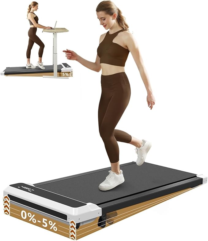 Walking Pad Treadmill with Incline,Under Desk Treadmill with Incline 2 in 1 for Walking and Jogging,2.5HP Compact Incline ...