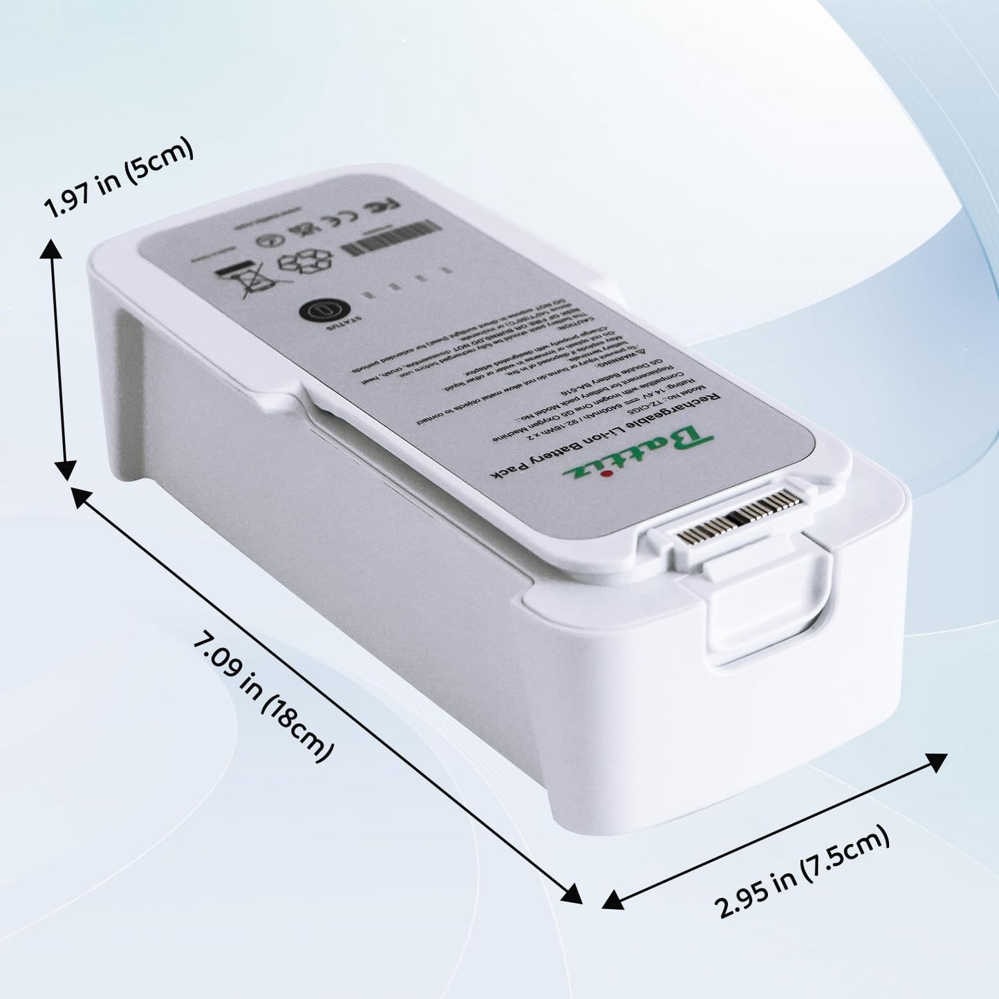 BATTIZ Inogen One G5 & Rove 6 Replacement 16-Cell Battery - 14.4V 6400mAh High Capacity Li-ion, Multi-Protection Safety System, Compatible with BA-516