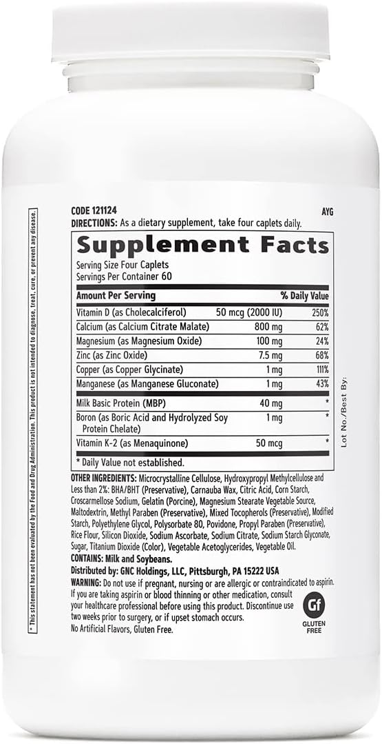 GNC Calcium Complete 800mg Supplement, Supports Bone Density, Enhances Calcium Absorption, 60 Servings