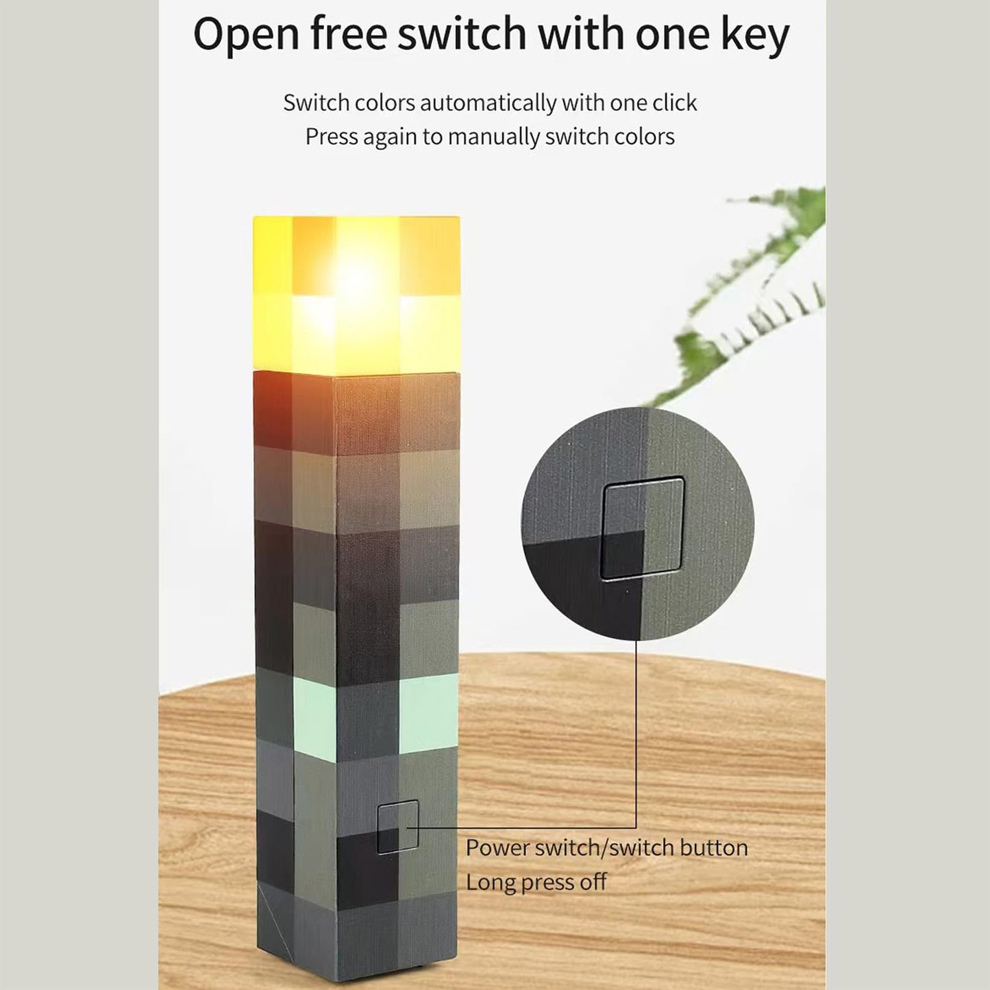 Yevheniy Light-up Wall Torch Lamp, USB Rechargeable, 3 Lighting Levels, Hand Held & Wall Mountable, Model 01, 1-Color