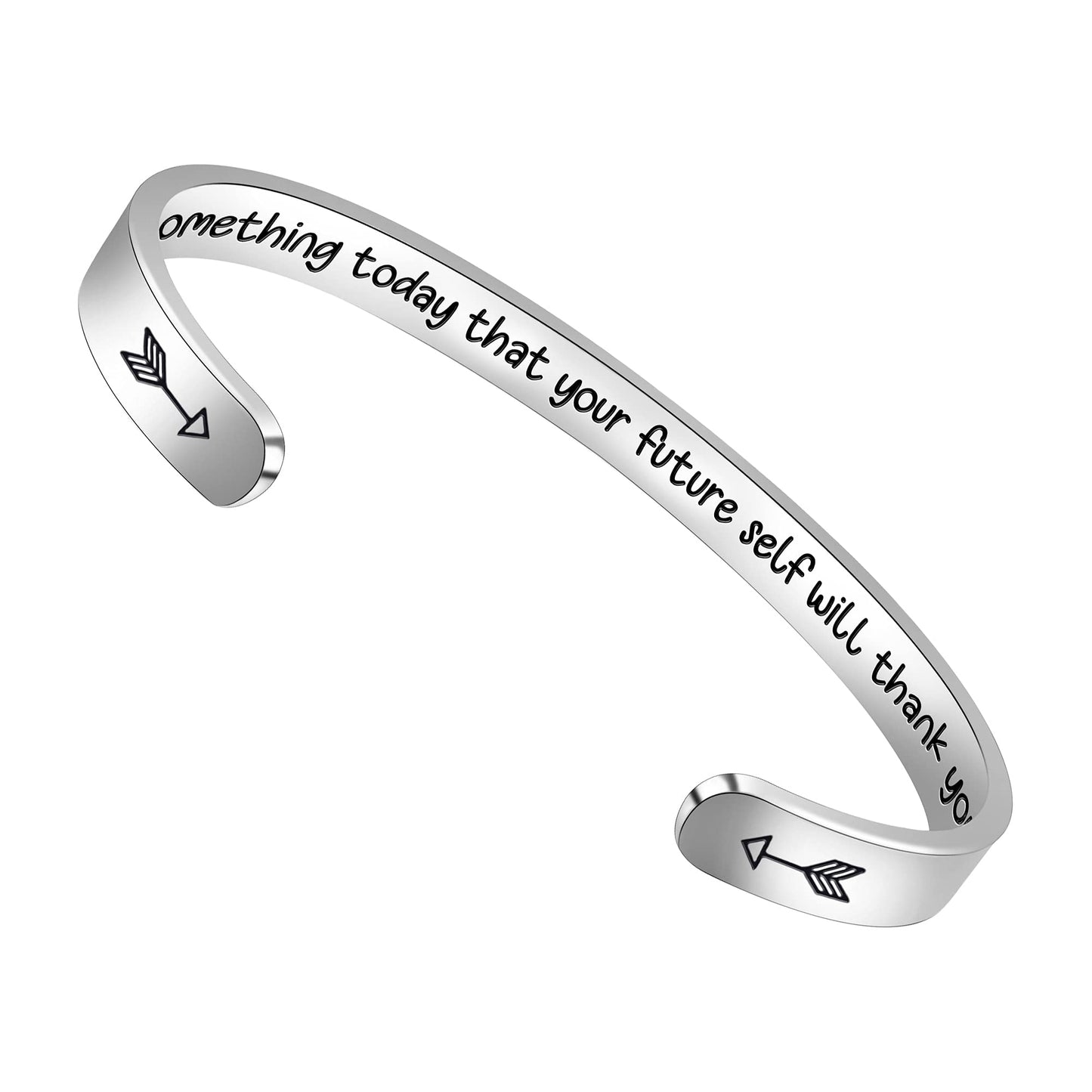 Gifts for Her Inspirational Bracelets for Women Teen Gifts Bracelet Motivational Quotes Engraved Cuff Bangle Stainless Steel Bir