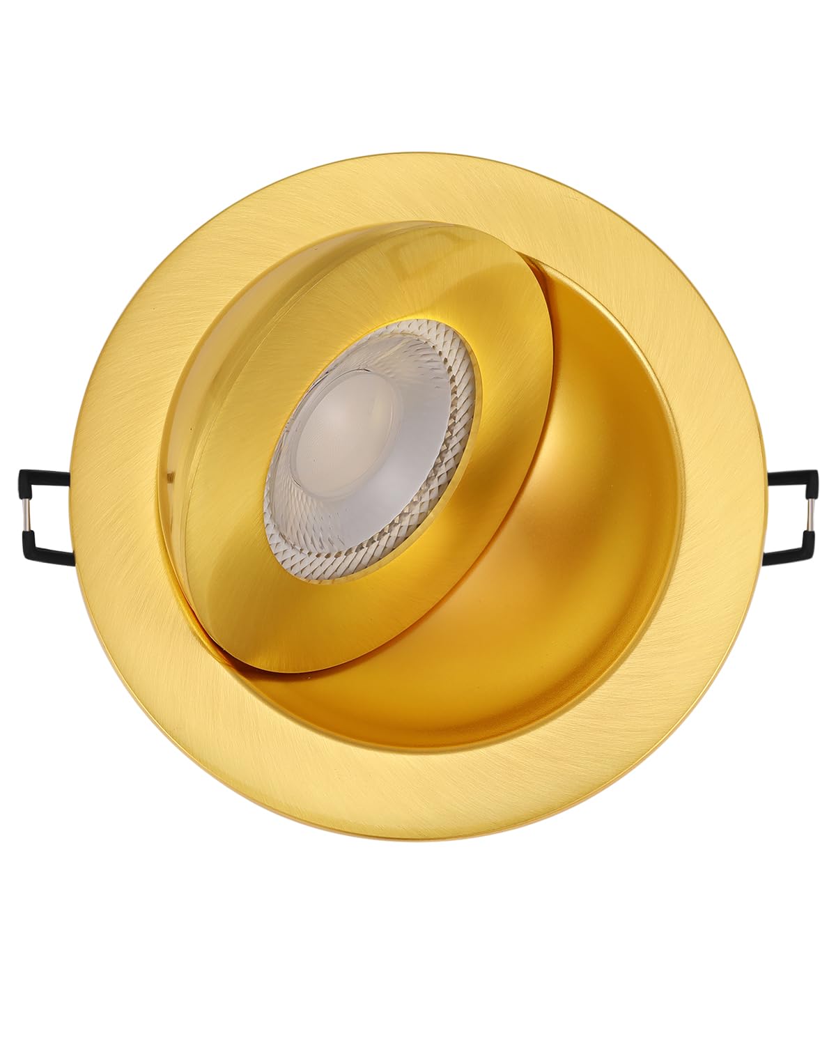 Popanu 4 Inch Led Recessed Light - 9W Gold Gimbal Recessed Lighting Canless Soffit Swivel Eyeball 90 Tilt Wafer Slope Ceiling Adjustable Spotlight Dimmable For Accent Lighting Gold 6 Pack