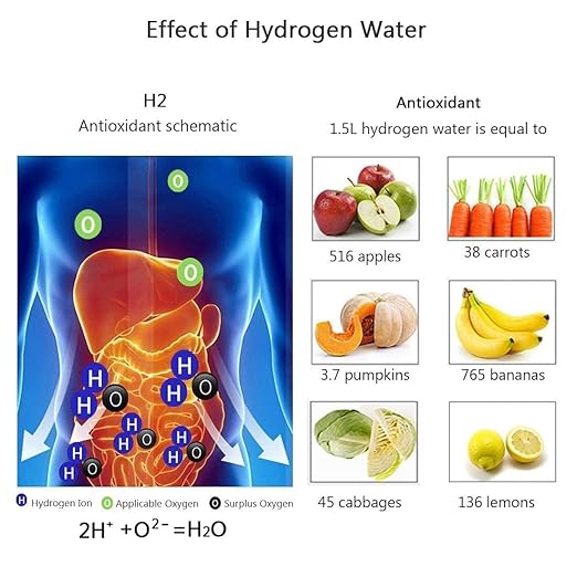 Hydrogen Water Bottle Portable, Hydrogen Water Bottle Generator USB Rechargeable, Hydrogen Water Ionizer Machine Health Cup for Home Travel (Silver)