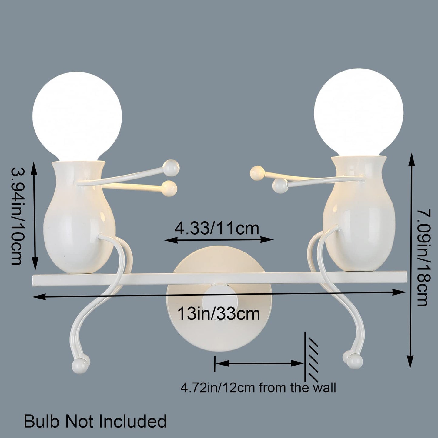 SOUTHPO LED Metal Wall Light Fixture - Seesaw Double Wall Lamp, White, Modern Children Cartoon Design