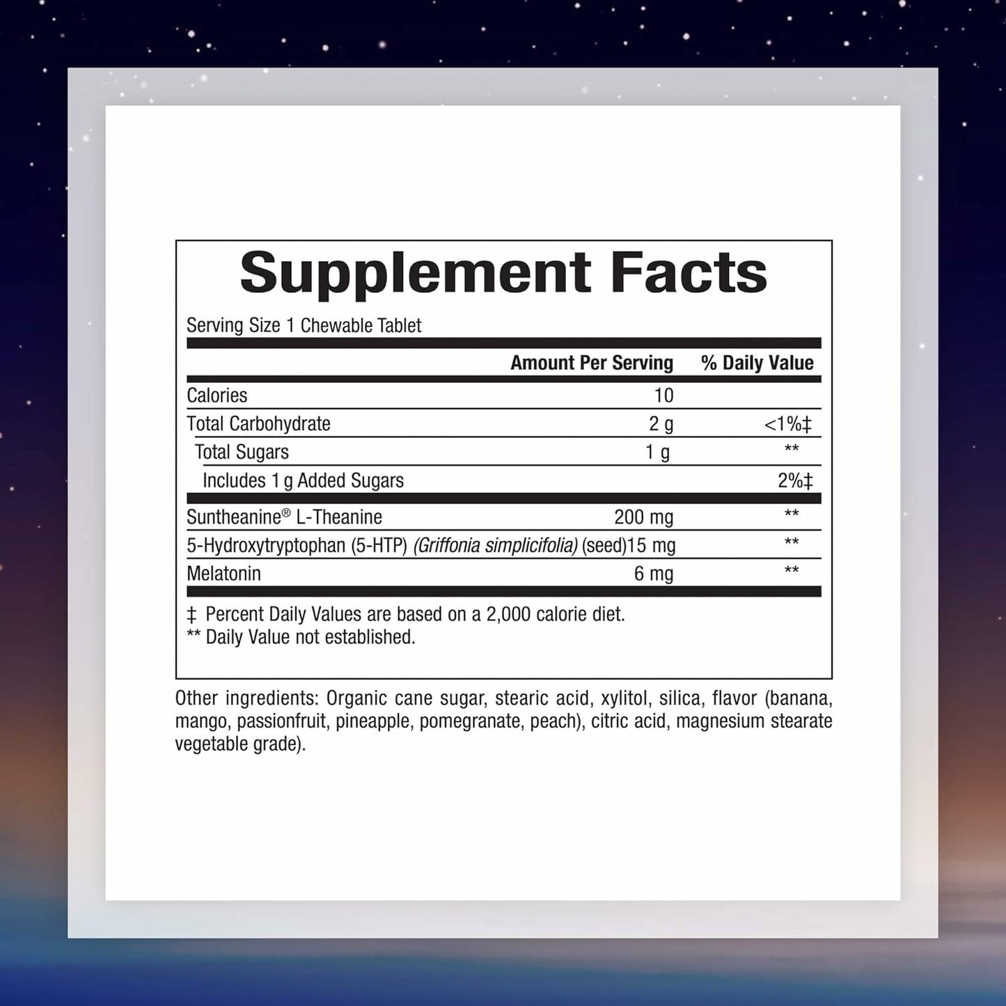 Natural Factors Tranquil Sleep Extra Strength - Calm Sleep Health Supplement - Relaxation Support Supplement with Melatonin & 5-HTP - 60 Chewable Tablets (60 Servings)