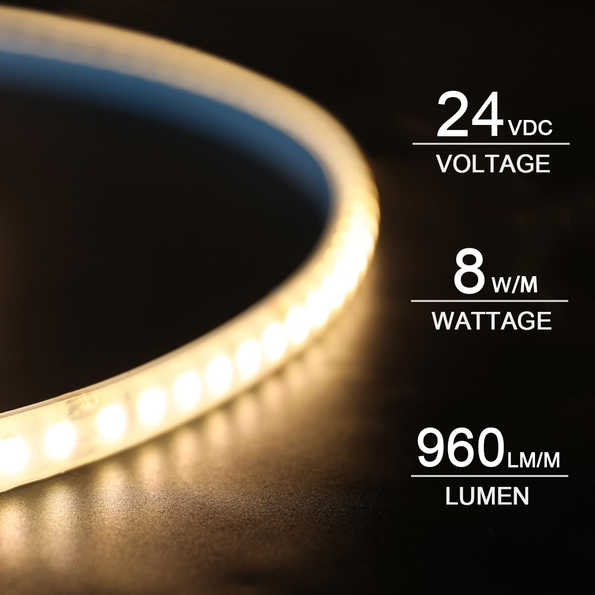 Superlightingled Dc24V 3000K White Led Strip For Sauna Lighting  Flexible Long 5M 16.4Ft 120 Leds/M High-Temperature Resistant Ip68 Waterproof Led Strip Light For Steam Room (3000K Warm White)