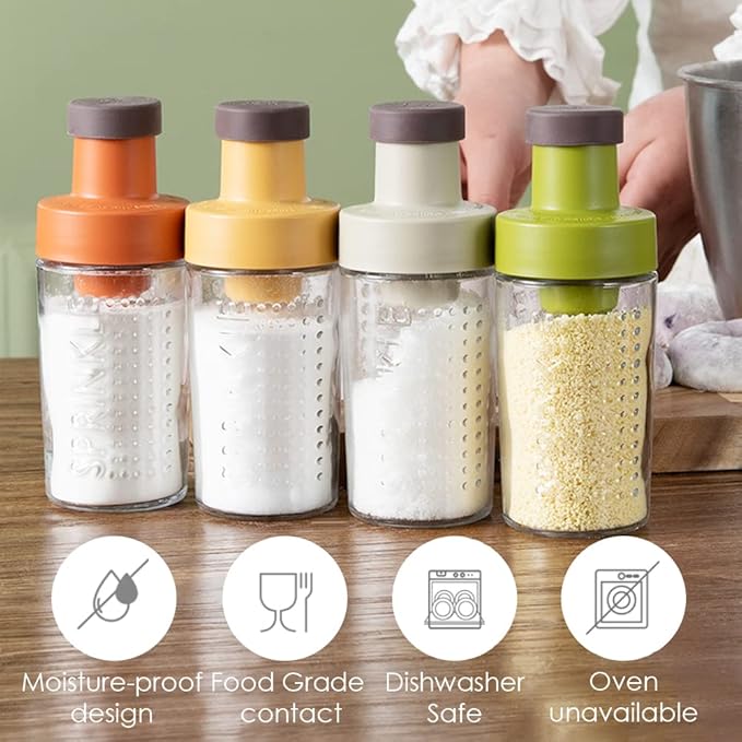 Sugar Dispenser Bottle - Glass Sugar Shaker for Coffee, Cereal, Tea & Baking with Pouring Spout and Lid, 8.5oz Glass Bottle Sugar Dispenser Pitcher, Yellow