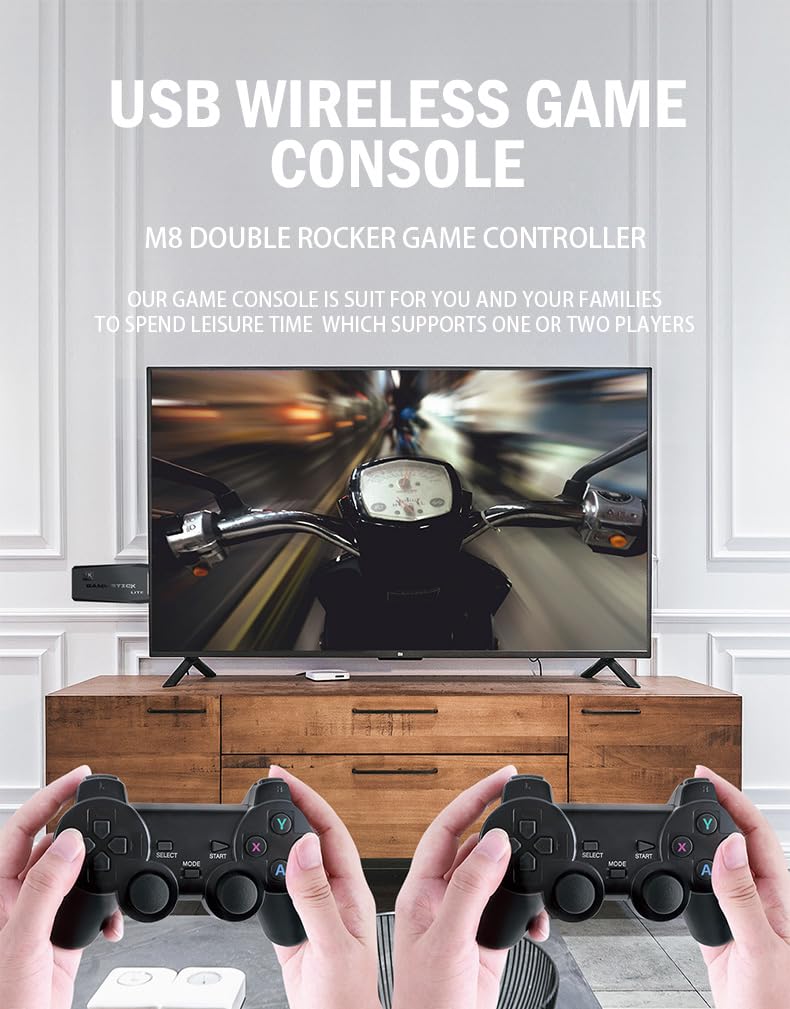 20000+ Games Retro Gaming Console,2025 Home Game Console Wireless Double Handle PSP Arcade Double TV Game Console Plug and Play Video Game Stick, HDMI Output TV(64G)