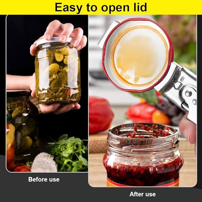 Jar Opener for Weak Hands, 2026 New Adjustable Stainless Steel Jar Opener, Upgrade Multifunctional Stainless Steel Can Opener, Jar Lid Gripper Bottle Opener Kitchen Accessories (3)