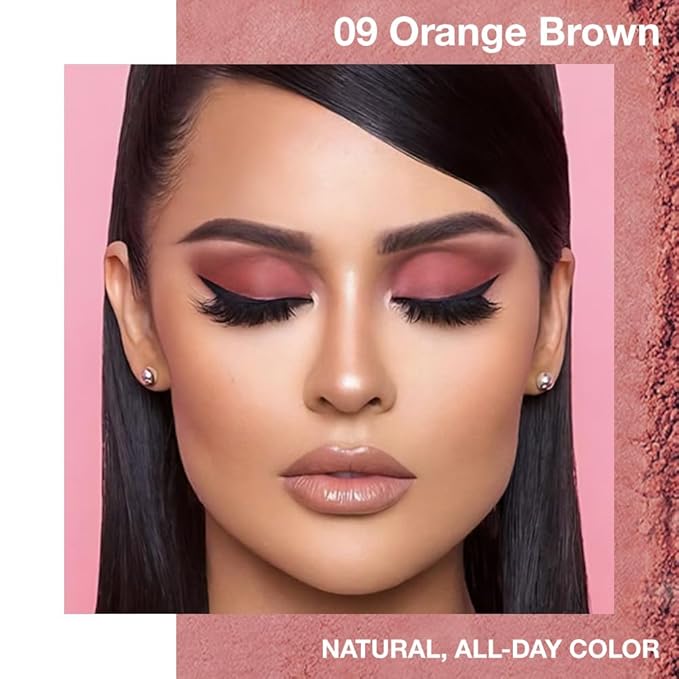 Single Cream Eyeshadow,Orange Brown Matte Eye shadow Pallette,Waterproof&Long Lasting Mini Eyeshadow,Soft Matte Eye Makeup,Vegan & Cruelty-Free Eye shadow for Brown Blue Green Eyes #09
