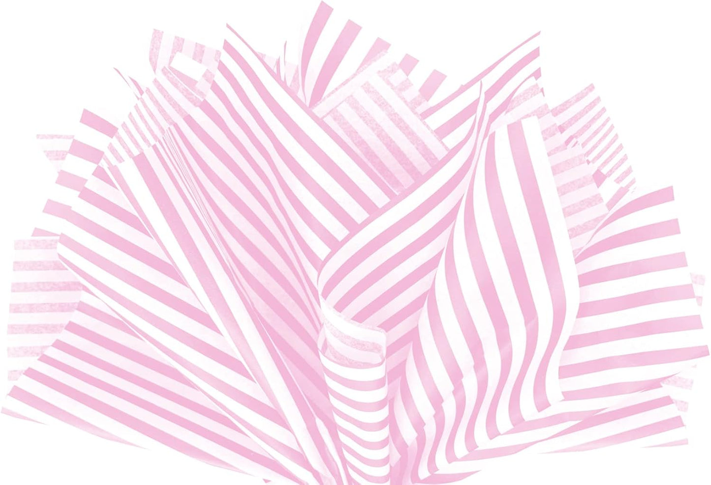 Flexicore Packaging Light Pink Pin Stripe Print Gift Wrap Tissue Paper Size: 15 Inch X 20 Inch | Count: 100 Sheets | Color: Light Pink Pin Stripe