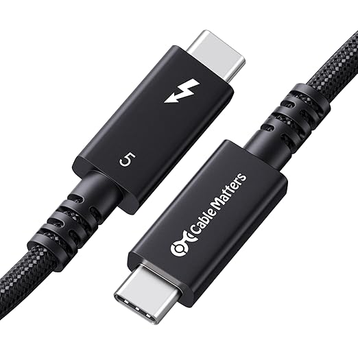 Cable Matters [Intel Certified] 80Gbps Active Thunderbolt 5 Cable - 6.6ft / 2m, Supports up to 120Gbps Bandwidth Boost, 24...