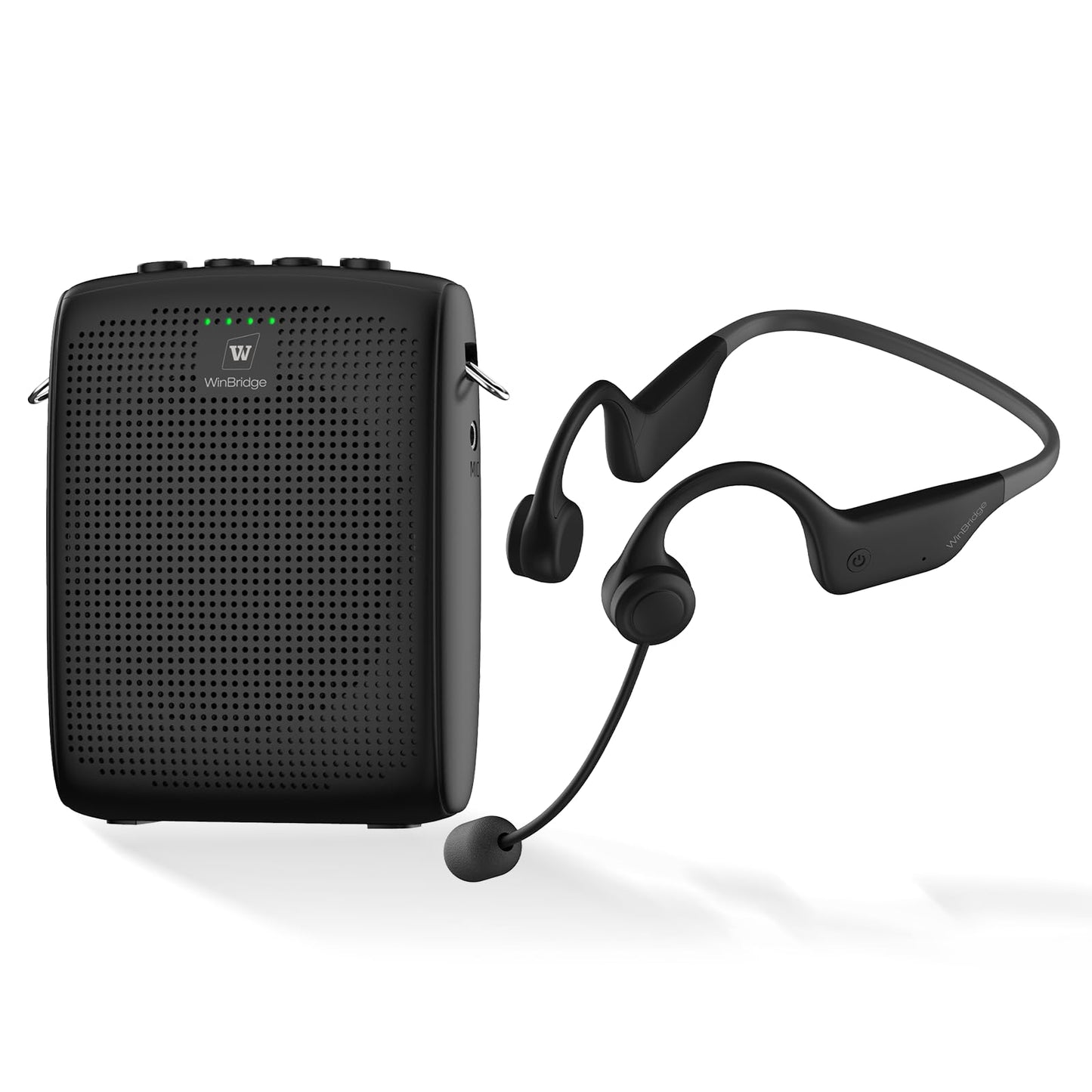 Winbridge Voice Amplifier Wireless Microphone Earhook, Porable Speaker And Mic For Teachers, Mini Pa System With Crystal-Clear O