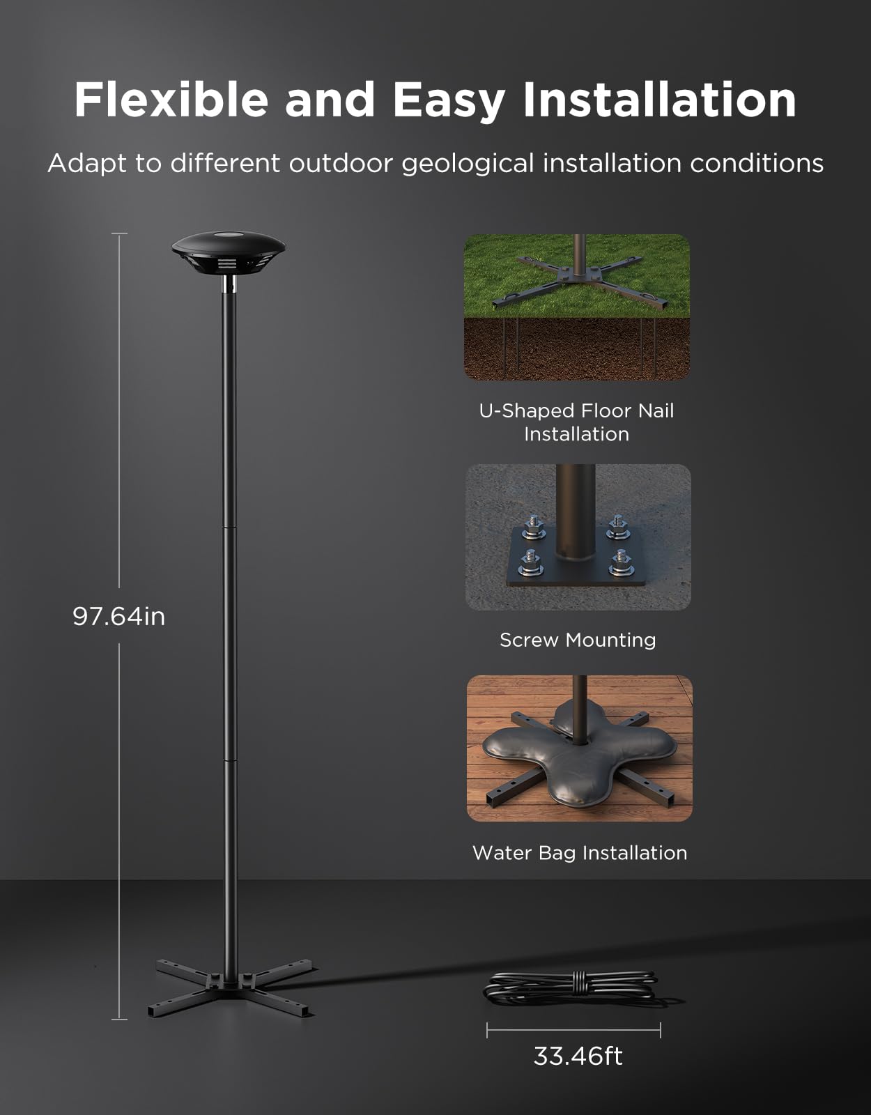 Govee Outdoor Lamp Post Lights, 2000LM High White Brightness with 6 Zones RGBIC Lighting Effect for Outdoor Decor, Double Sensor Integrated, IP66 Waterproof, Work with Alexa, Google Assistant, Matter