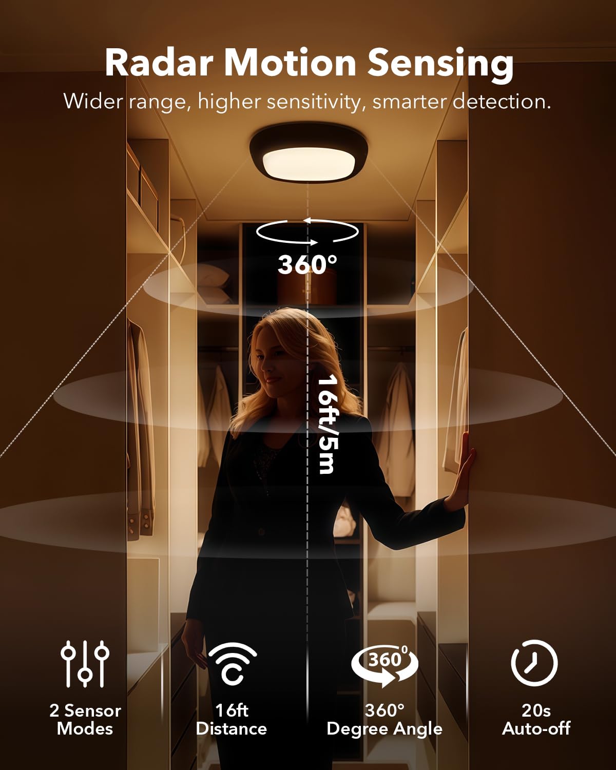 Motion Sensor Rechargeable Ceiling Light With Remote  550Lm 12000Mah Wireless Shower Lights For Inside Shower Battery Operated Rgb Closet Light Sensored Led Overhead Lighting No Wiring For Garage