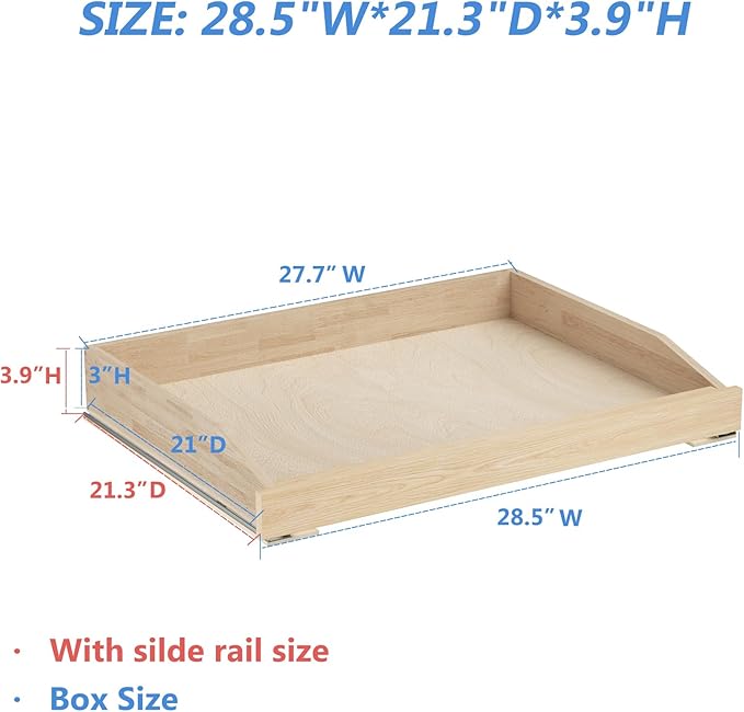 LOVMOR Single Pull Out Cabinet Organizer 28½”W x 21”D, Soft Close Slide Out Drawer Storage Shelves for Kitchen, Wood Cabinet Shelf Pull-Out Organizer Storage for Base Cabinets