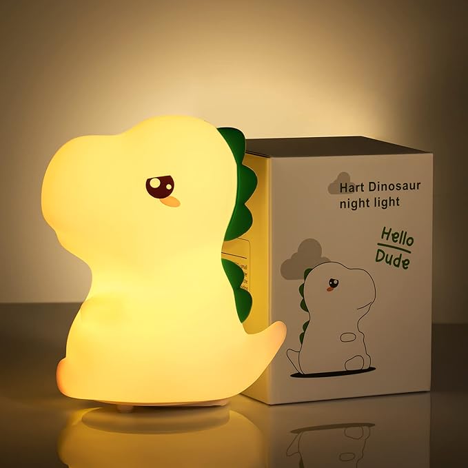 Cute Kids Night Light Night Lamp Night Lights for Kids Bedroom Toddler Baby Portable Silicone Battery Led Nightlight Nursery (Dinosaur)